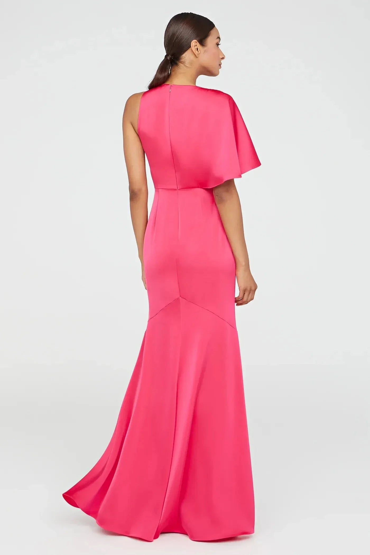 Classy Mermaid One Shoulder Ruffled Sleeve Back Zipper Floor Length Prom Dress by YiHuiw