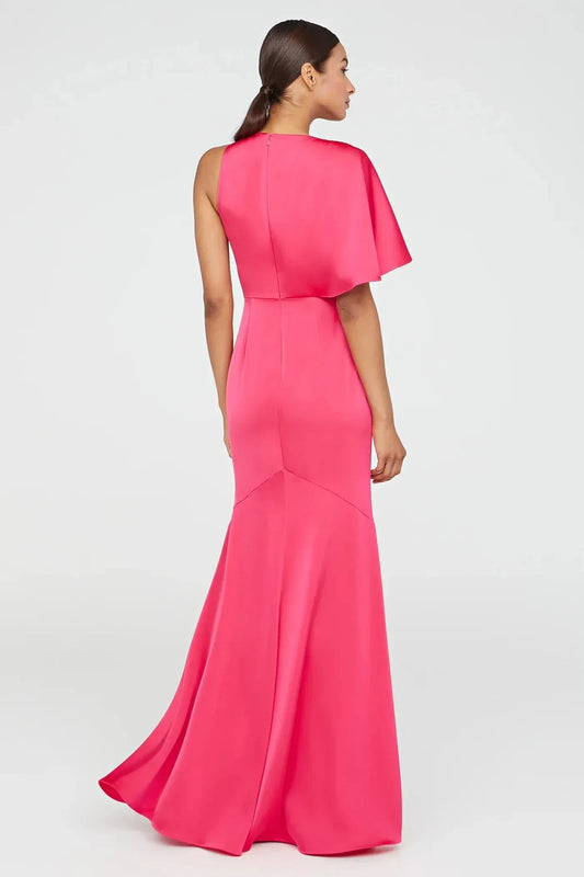 Classy Mermaid One Shoulder Ruffled Sleeve Back Zipper Floor Length Prom Dress by YiHuiw