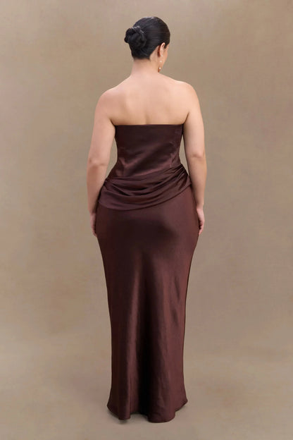 Classy Mermaid Strapless Sleeveless Ruched Back Floor Length Plus Size Prom Dress by YiHuiw