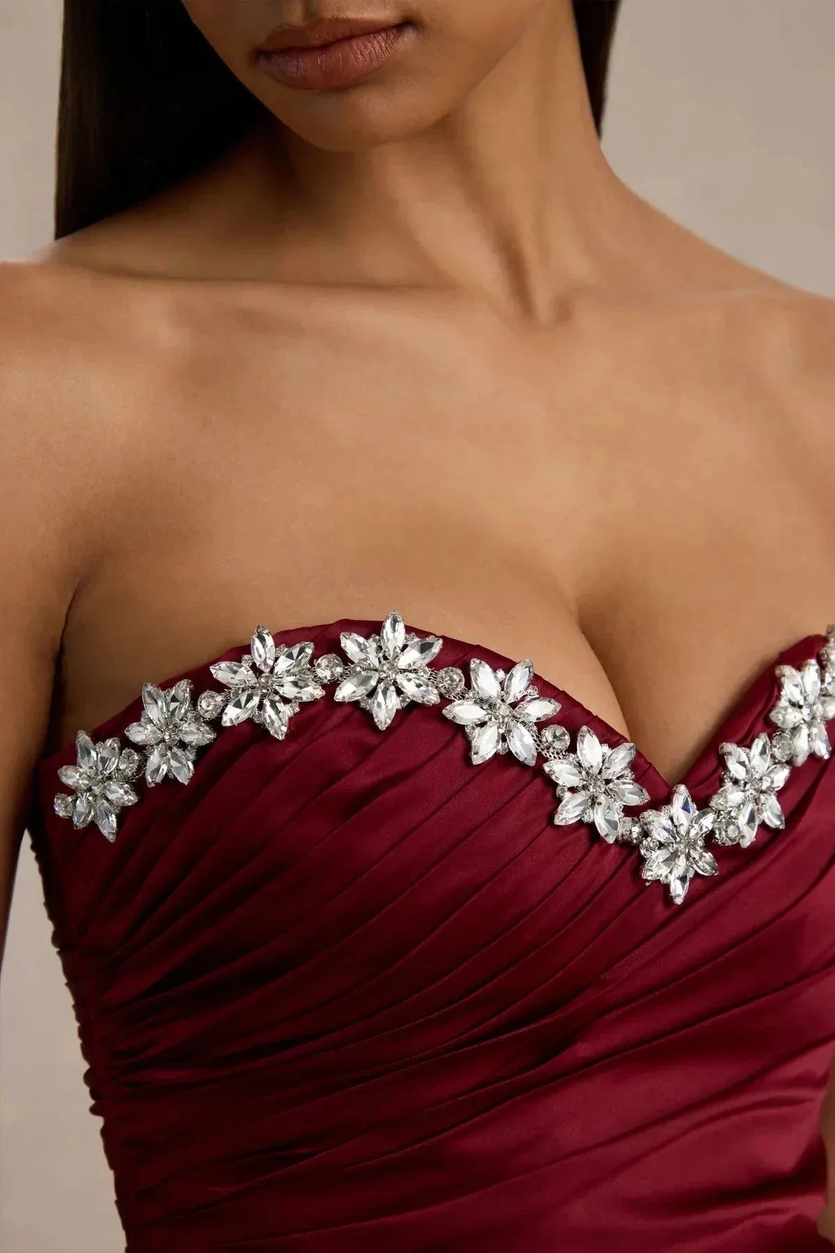 Classy Mermaid Strapless Sleeveless Ruched Back Floor Length Prom Dress by YiHuiw