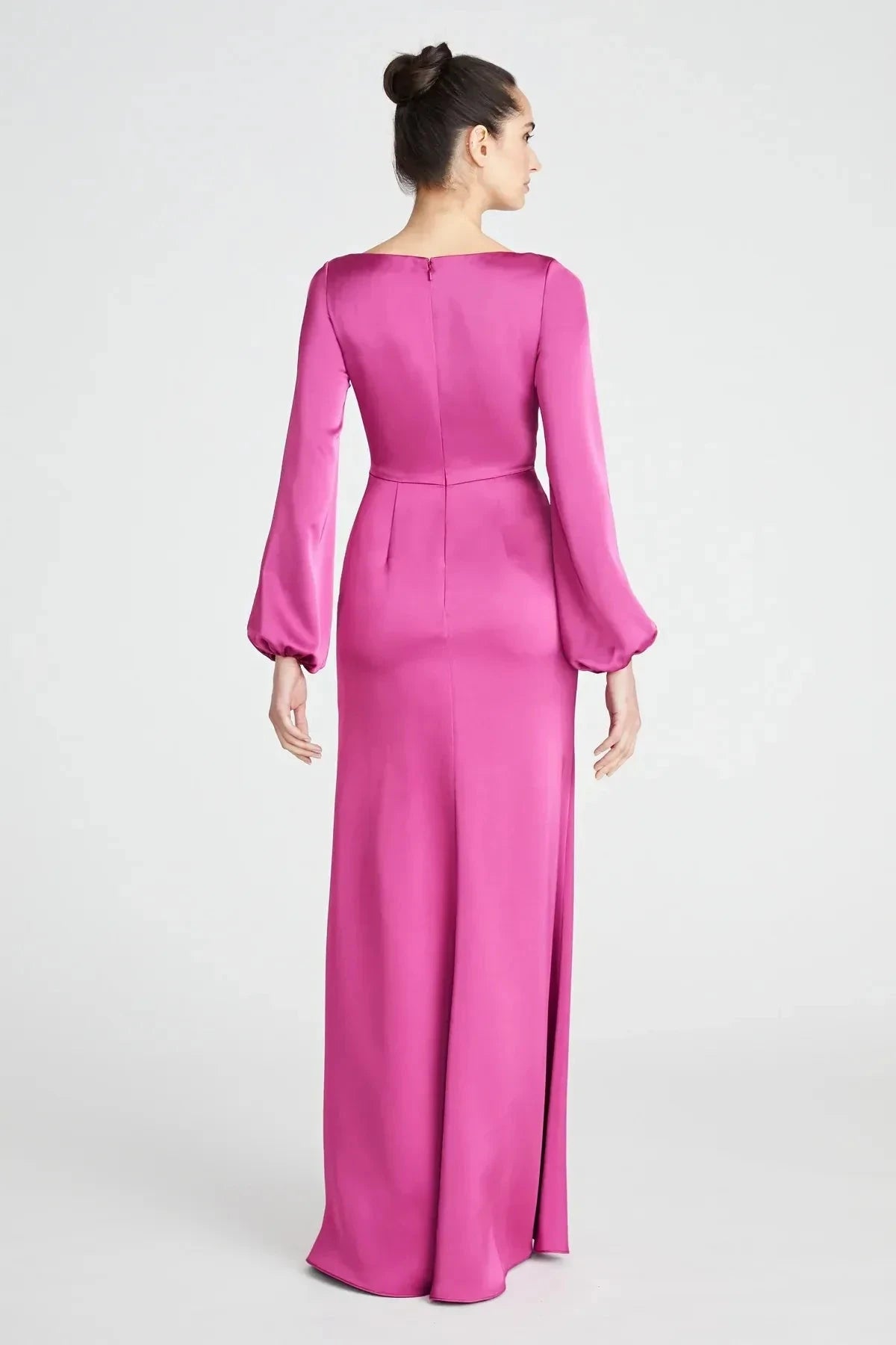 Classy Sheath Cowl Neck Bishop Sleeve Back Zipper Floor Length Prom Dress by YiHuiw