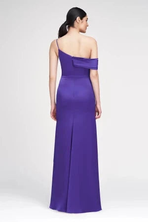 Classy Sheath One Shoulder Draped Sleeve Back Zipper Floor Length Prom Dress by YiHuiw