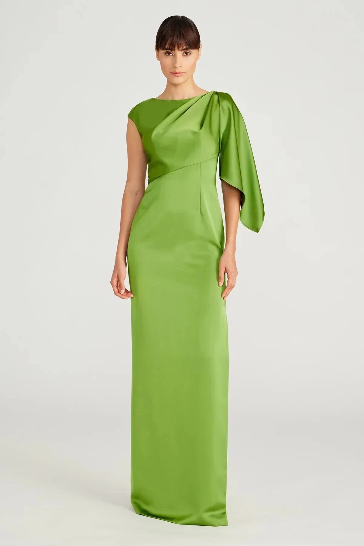 Classy Sheath One Shoulder Ruffled Sleeve Back Zipper Floor Length Prom Dress by YiHuiw