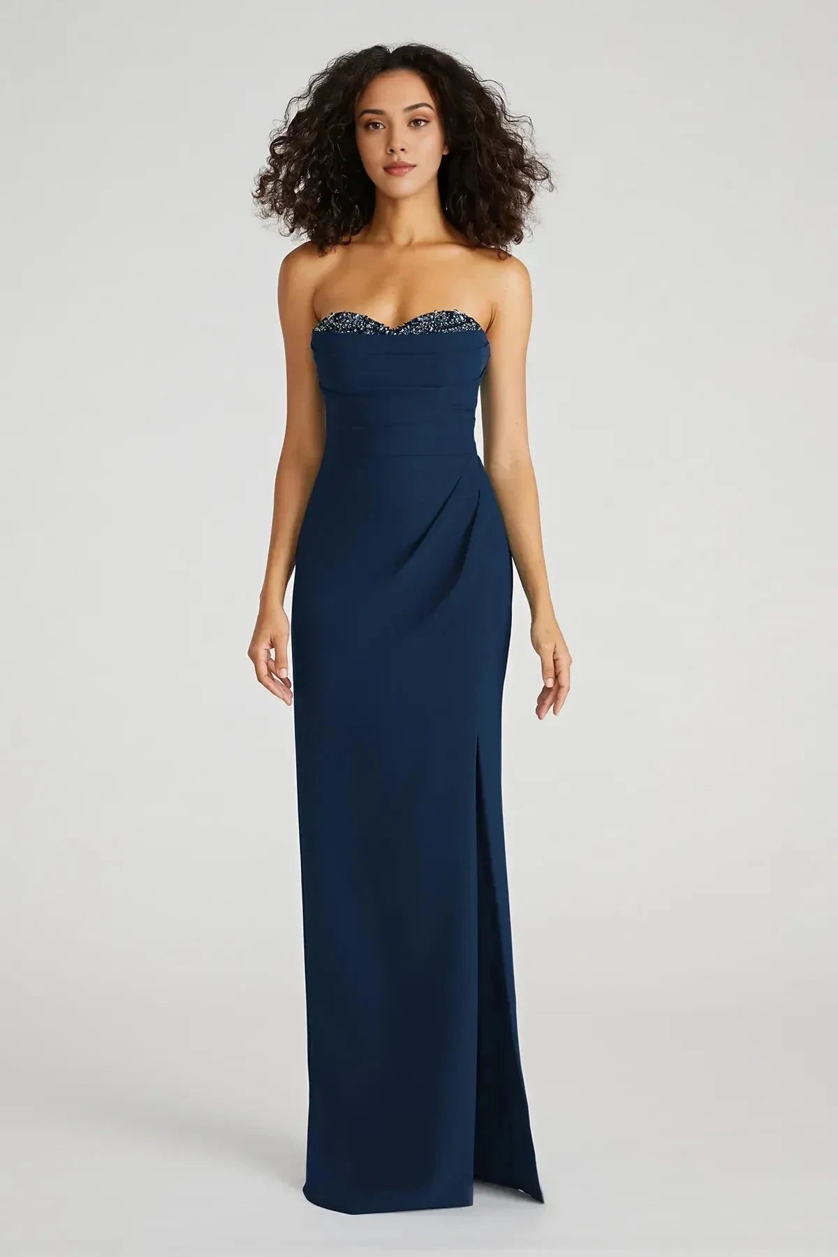 Classy Sheath Strapless Sleeveless Back Zipper Floor Length Prom Dress by YiHuiw