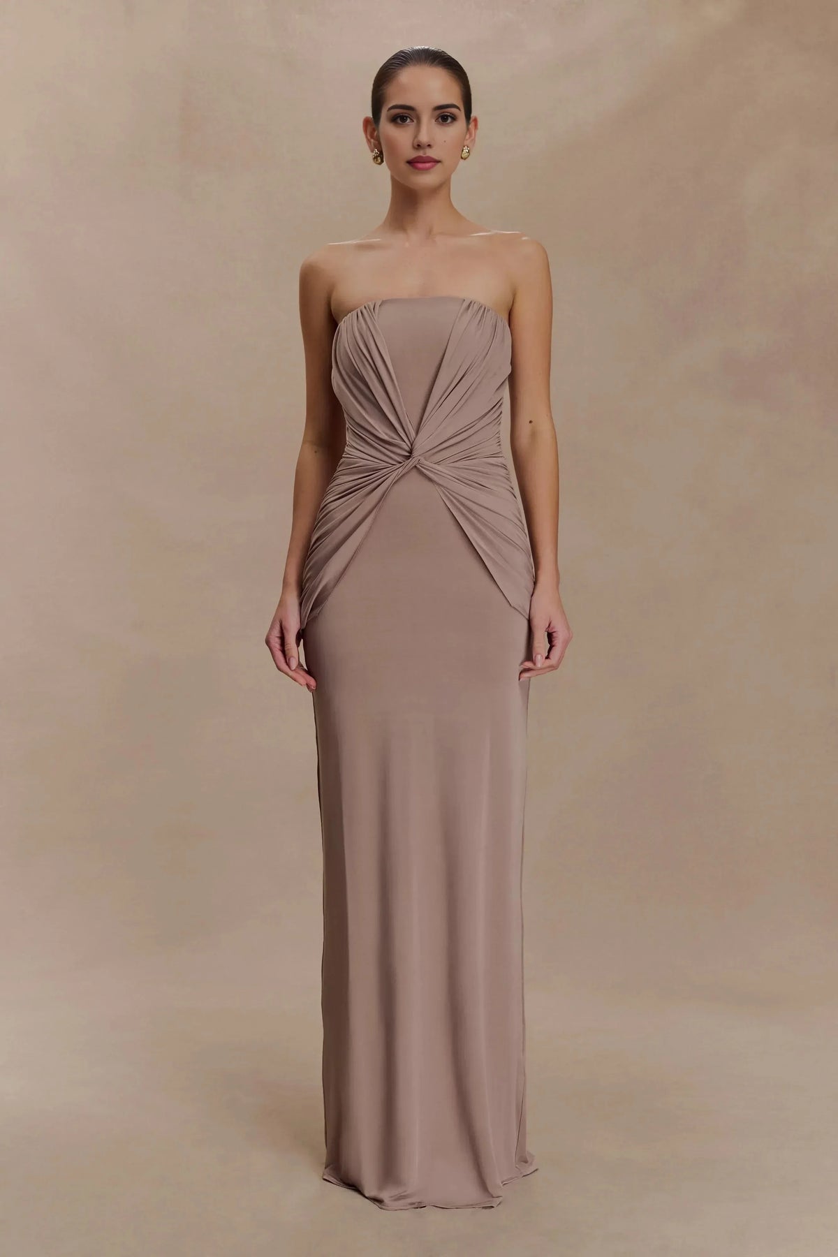 Classy Sheath Strapless Sleeveless Ruched Back Floor Length Prom Dress by YiHuiw