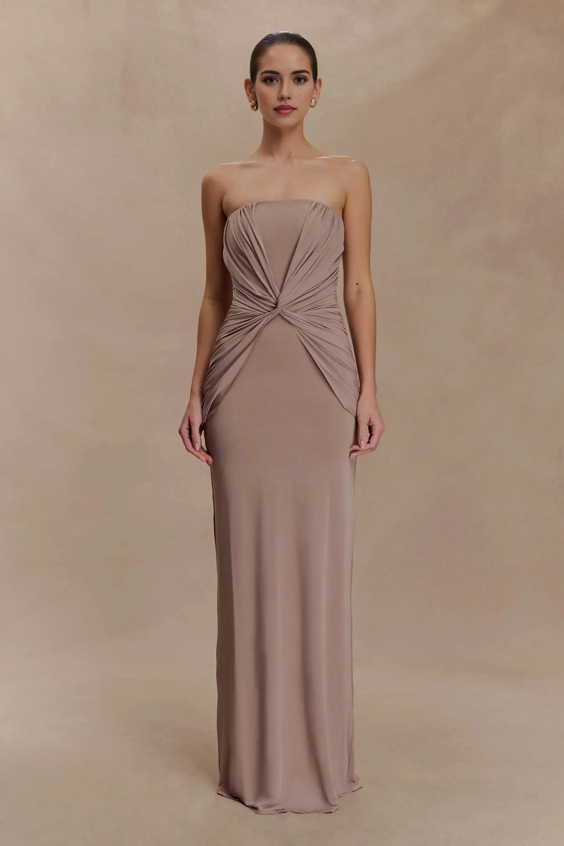 Classy Sheath Strapless Sleeveless Ruched Back Floor Length Prom Dress by YiHuiw