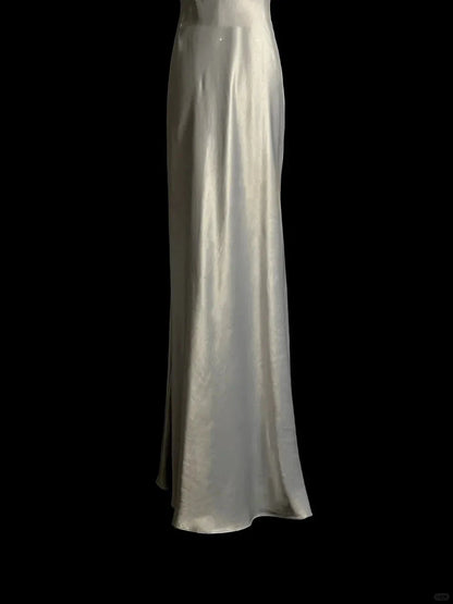 Classy A line Spaghetti Straps Sleeveless Satin Prom Dresses Summer Wedding Guest Dresses Wedding Guest Outfits simple gentle atmospheric and unique desi Bring summer colors to enhance whiteness by YiHuiw