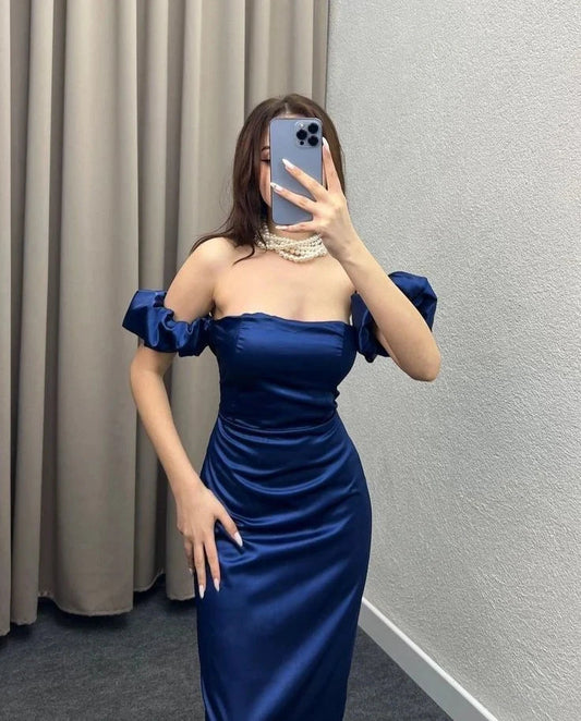 Classy Mermaid Off The Shoulder Royal Blue Formal Long Prom Gown Summer Wedding Guest Dress Bridal Guest Dresses Wedding Outfits For Guest simple gentle atmospheric and unique desi Bring summer colors to enhance whiteness by YiHuiw
