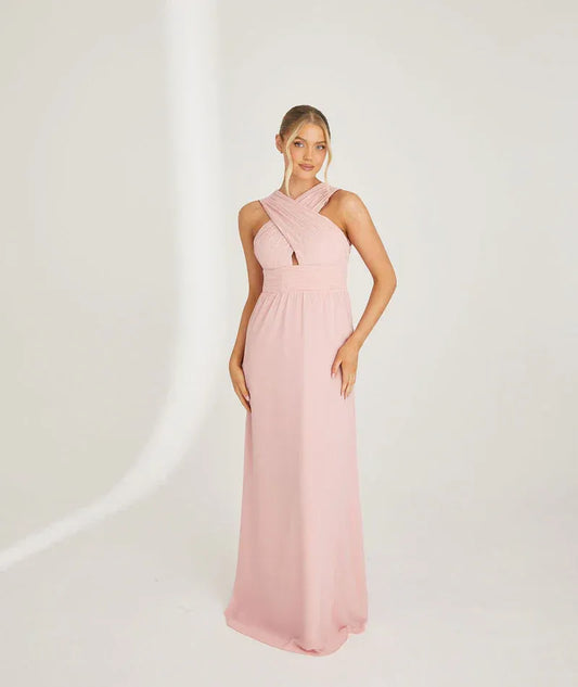 A-Line Halter Chiffon Wedding Dress - Yihuiw by Yihuiw