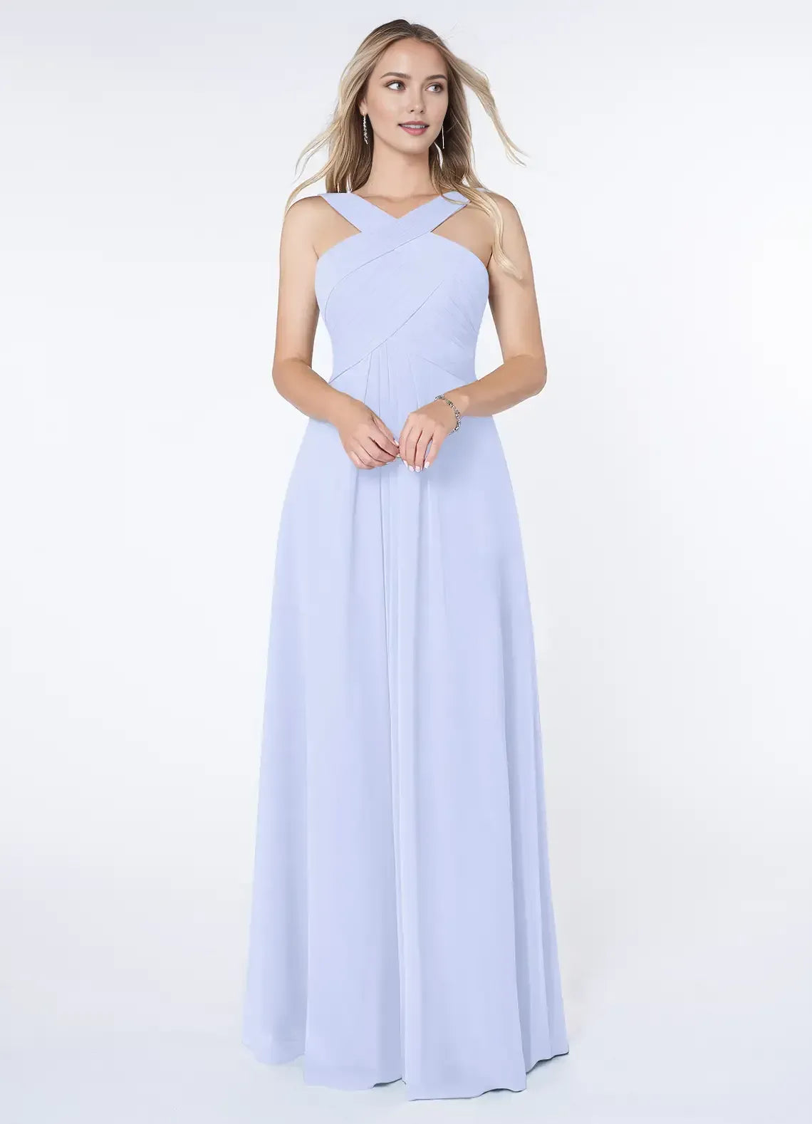 A-Line Halter Chiffon Pleated Wedding Dress - Yihuiw by Yihuiw