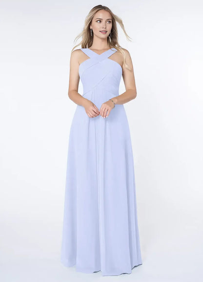A-Line Halter Chiffon Pleated Wedding Dress - Yihuiw by Yihuiw