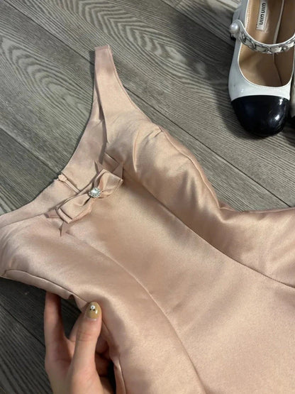 Cute A line Scoop Pink Satin Short Mini Formal 8th Grade Homecoming Dresses Middle School Short Cocktail Dress Hoco Outfits simple gentle atmospheric and unique desi Bring summer colors to enhance whiteness by YiHuiw