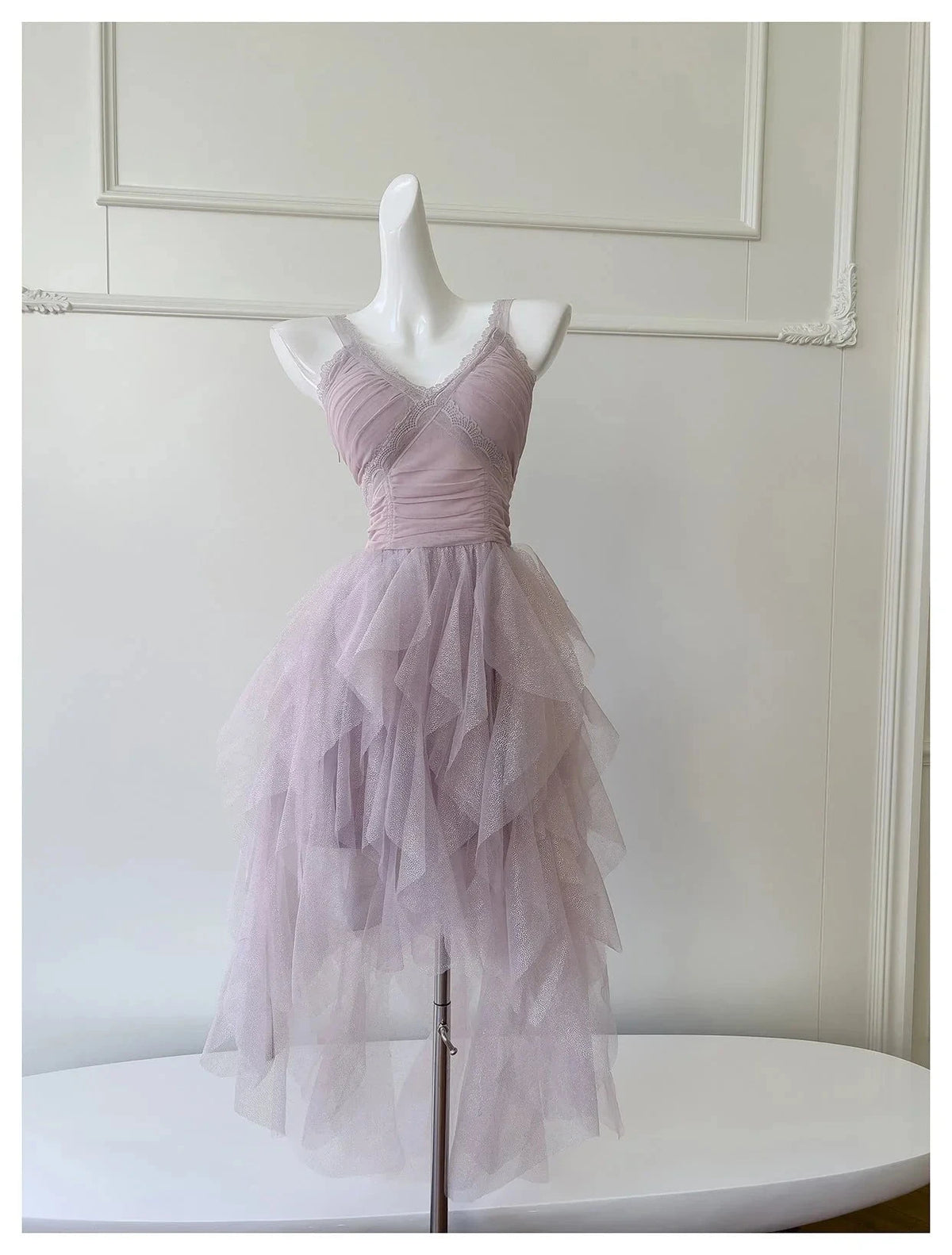 Cute A line Straps Tulle Pink Layers Short Mini Formal 8th Grade Homecoming Dresses Middle School Short Cocktail Dress Hoco Outfits simple gentle atmospheric and unique desi Bring summer colors to enhance whiteness by YiHuiw