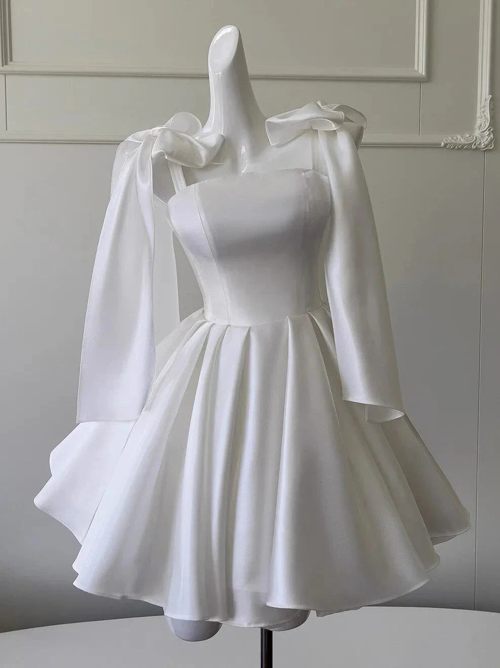 Cute A line Straps White Corset Back Mini Short Formal Cocktail Dress Homecoming Dresses Summer Middle School Hoco Dress Homecoming Outfits 19th Birthday Outfit by YiHuiw