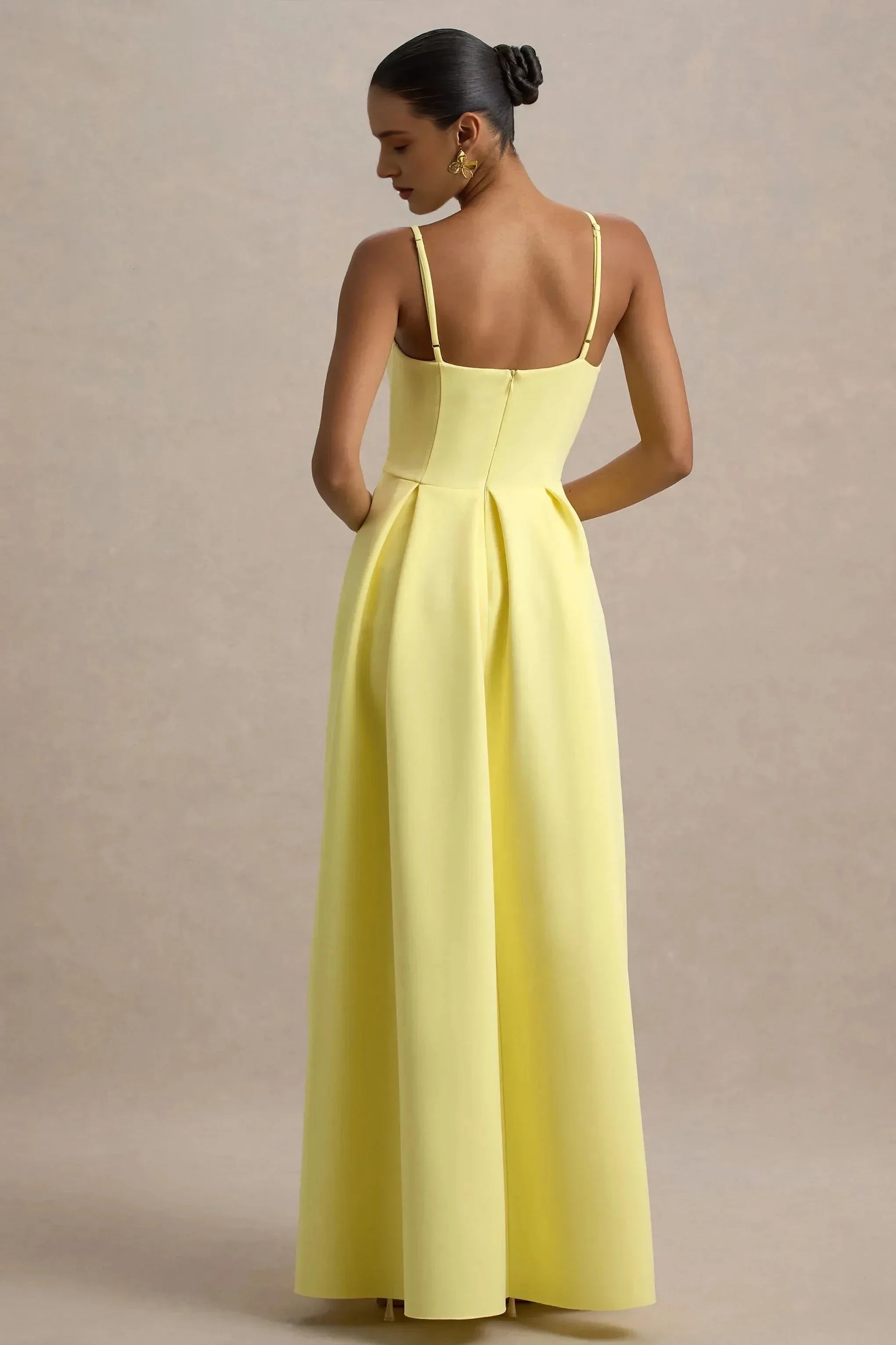 Daring A Line Square Neck Sleeveless Pleated Skirt Floor Length Prom Dress by YiHuiw