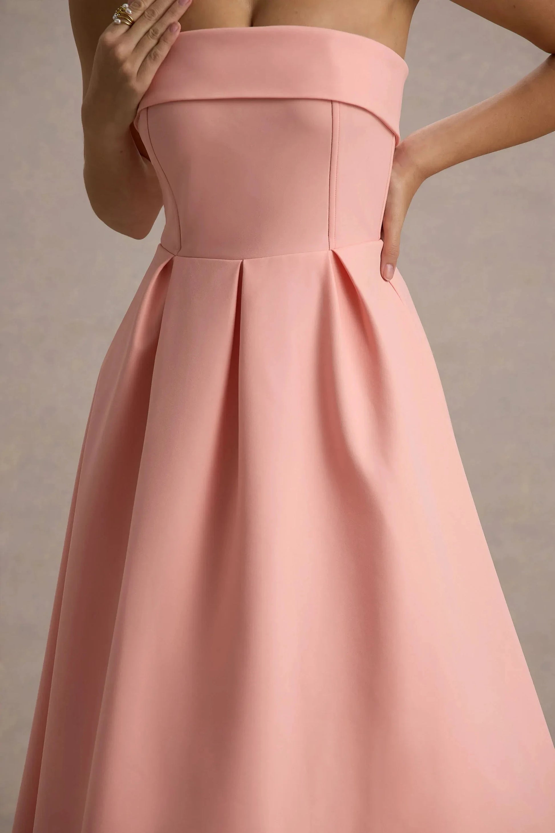 Daring A Line Strapless Sleeveless Back Zipper Midi Length Plus Size Evening Dress by YiHuiw