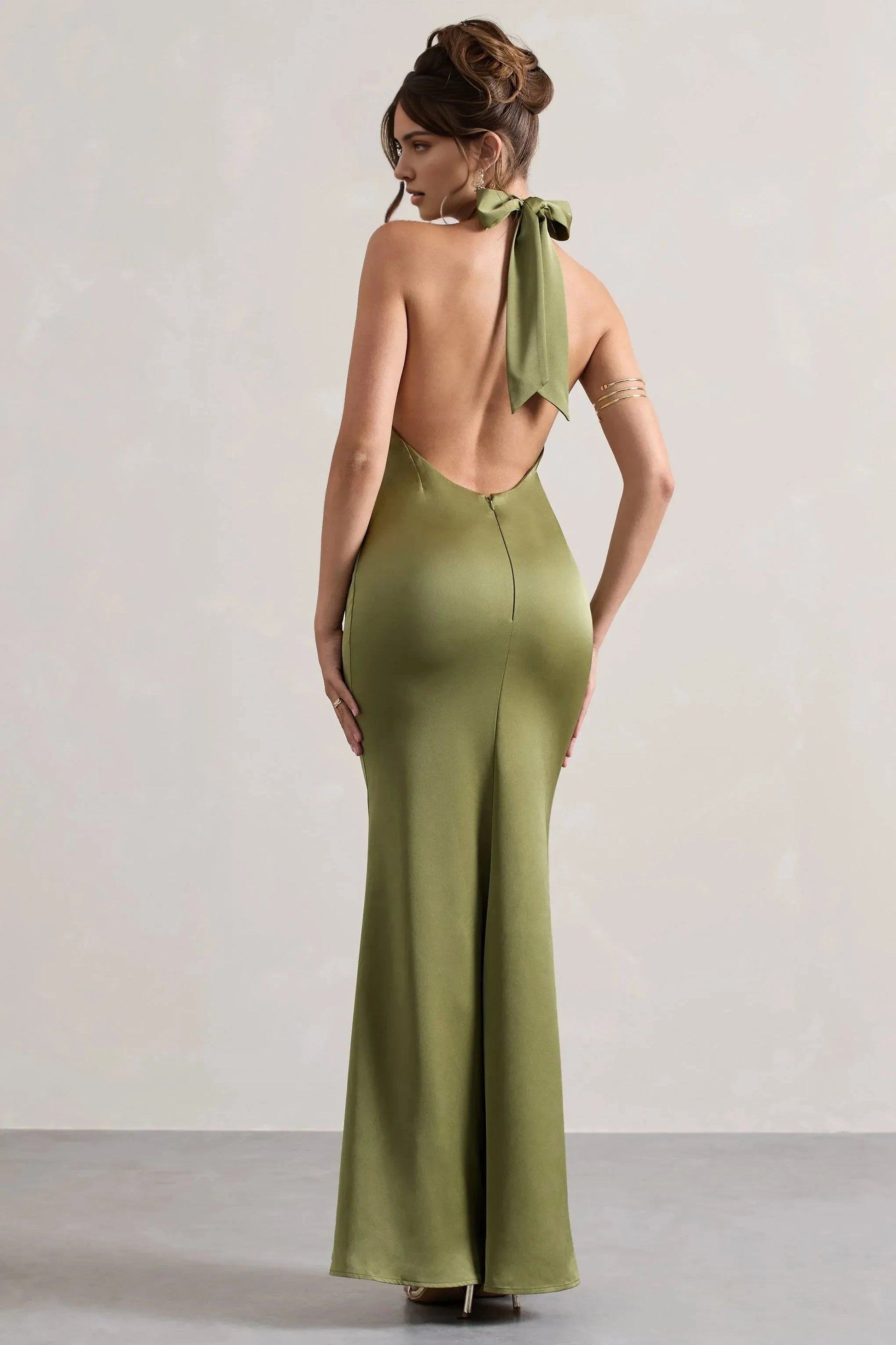 Daring Mermaid Cross Halter Neck Sleeveless Open Back Plus Size Floor Length Evening Dress by YiHuiw