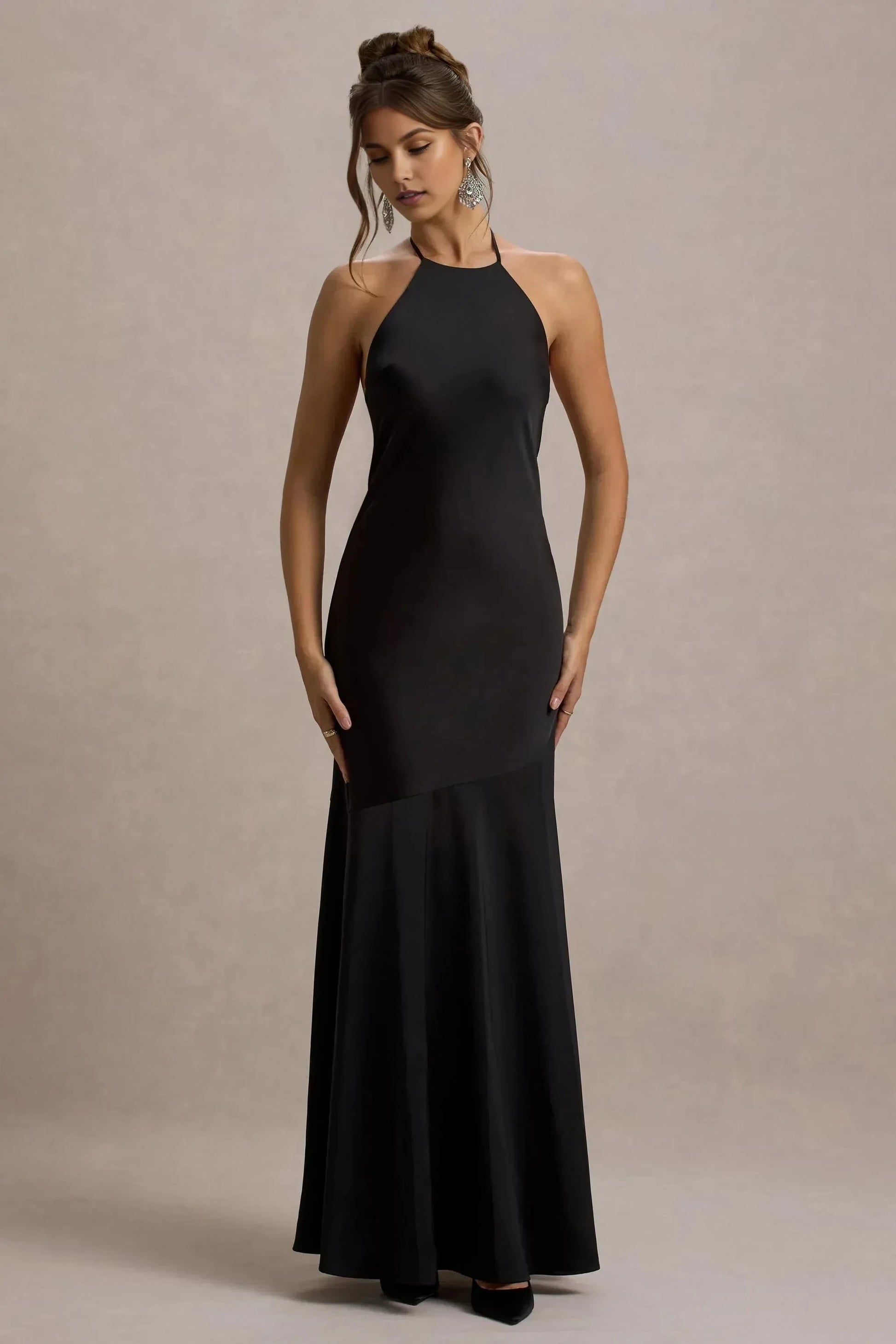 Daring Mermaid Halter Neck Sleeveless Open Back Floor Length Prom Dress by YiHuiw