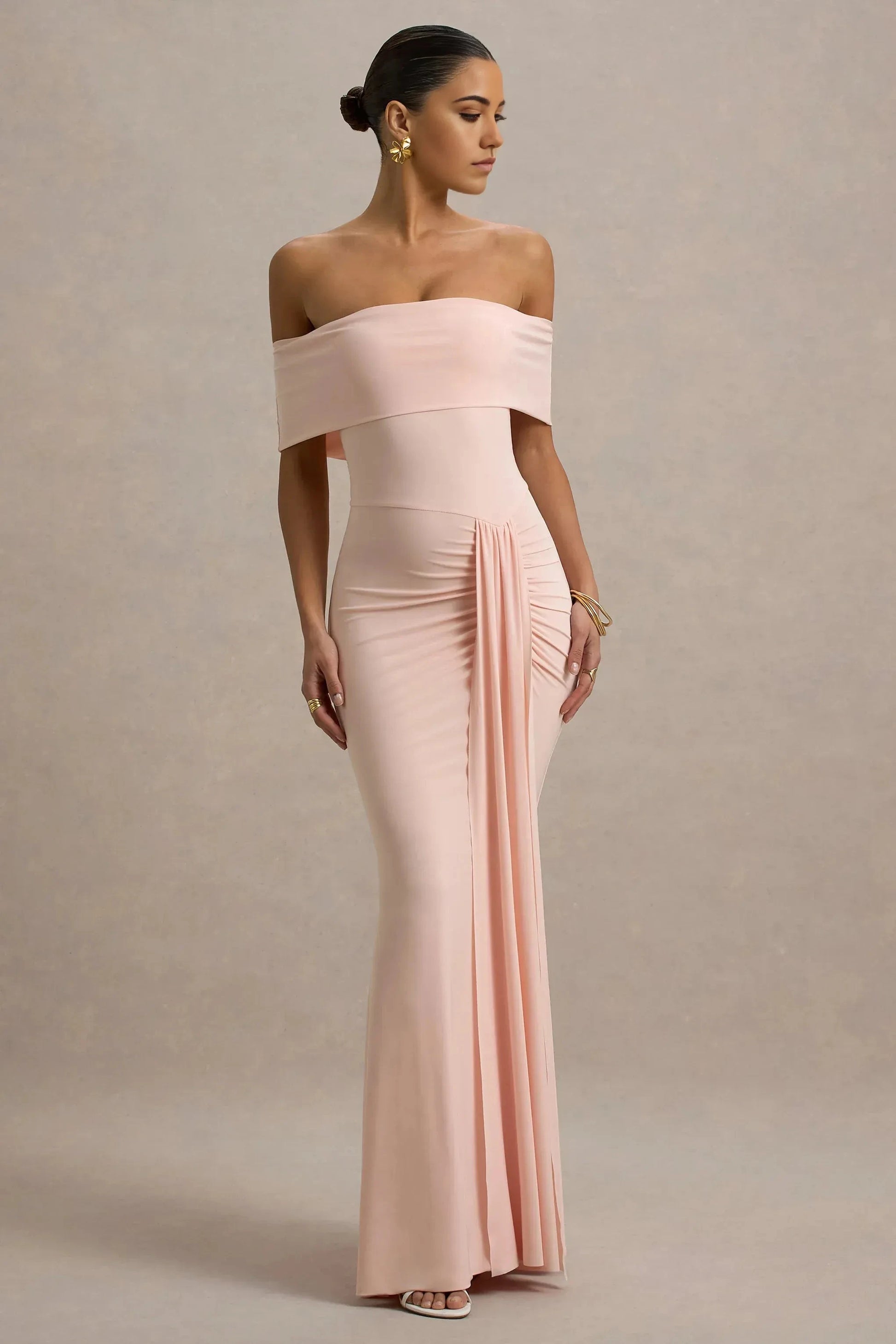 Daring Mermaid Off Shoulder Sleeveless Ruched Floor Length Evening Dress by YiHuiw