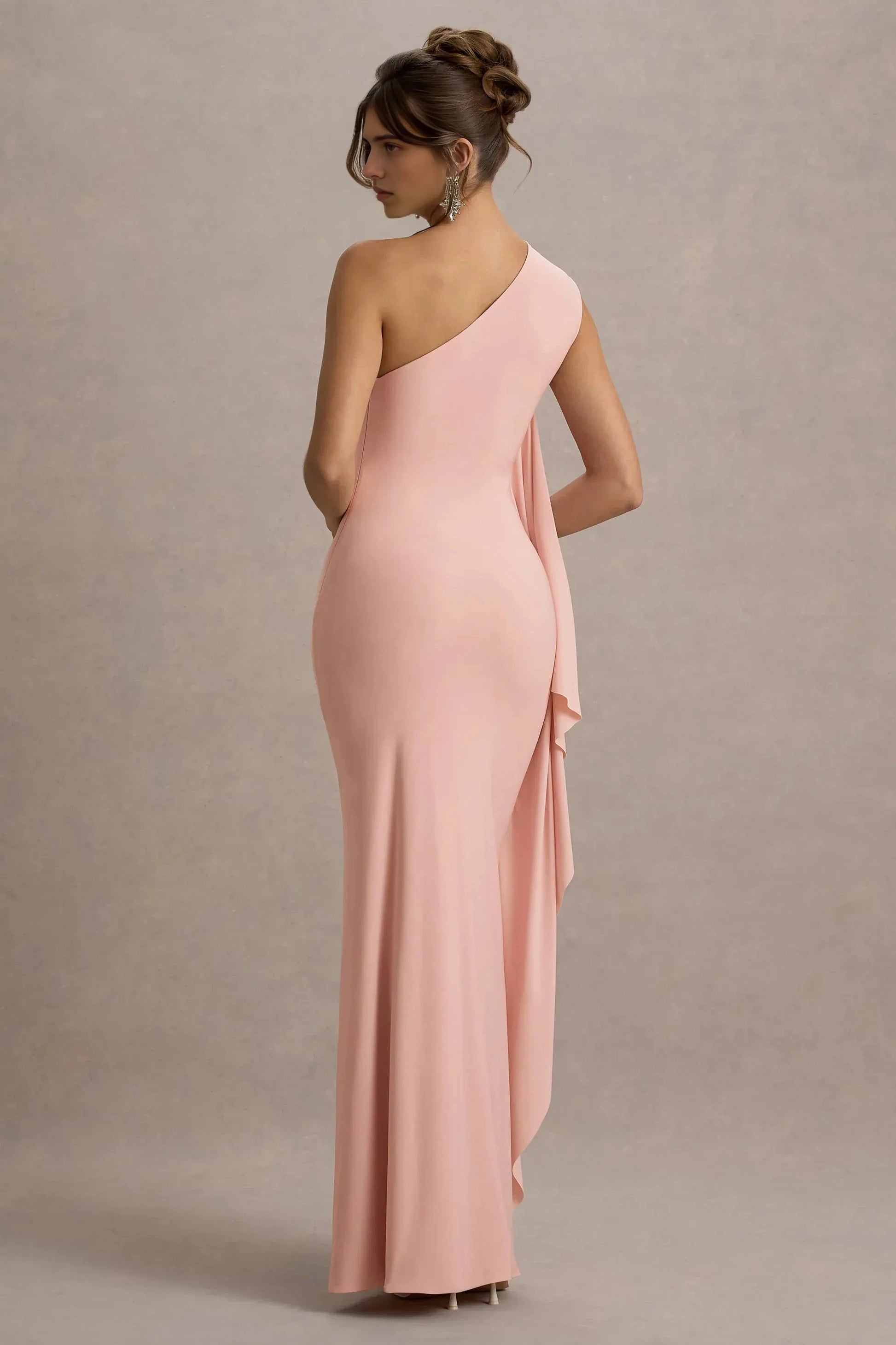 Daring Mermaid One Shoulder Sleeveless Ruched Draped Floor Length Prom Dress by YiHuiw