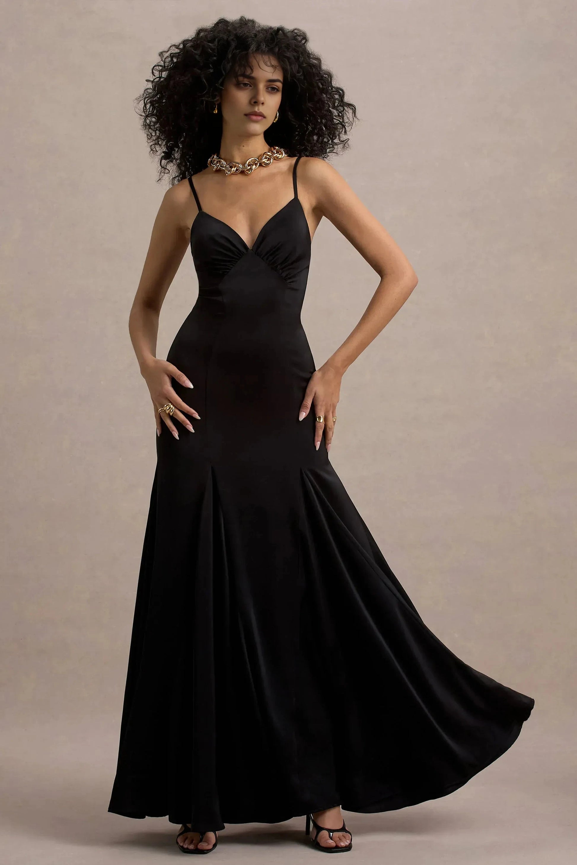 Daring Mermaid Plunge Neck Sleeveless Open Back Maxi Prom Dress by YiHuiw