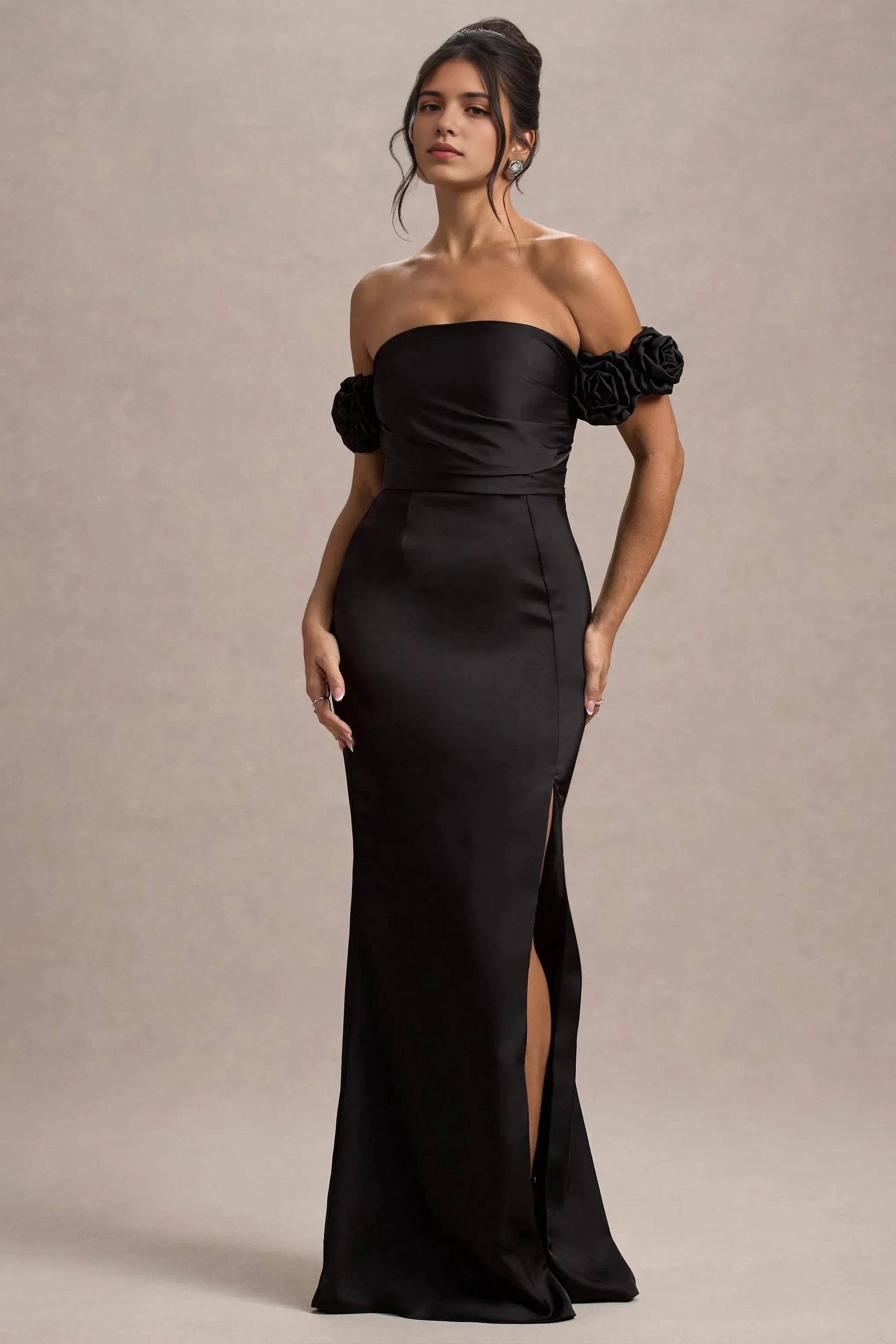 Daring Mermaid Strapless Floral Accent Side Slit Floor Length Prom Dress by YiHuiw