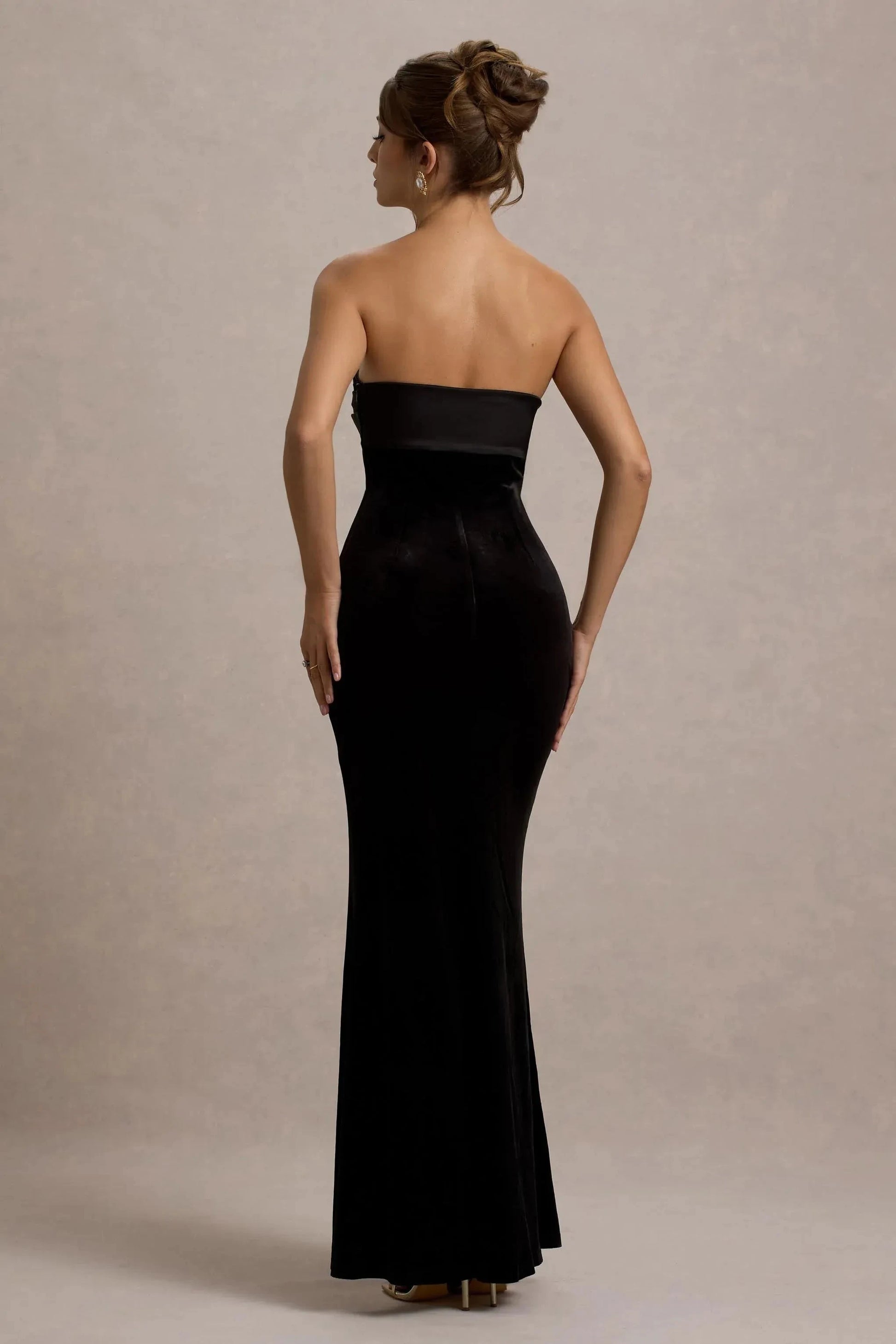 Daring Mermaid Strapless Sleeveless Satin Accent Plus Size Floor Length Evening Dress by YiHuiw