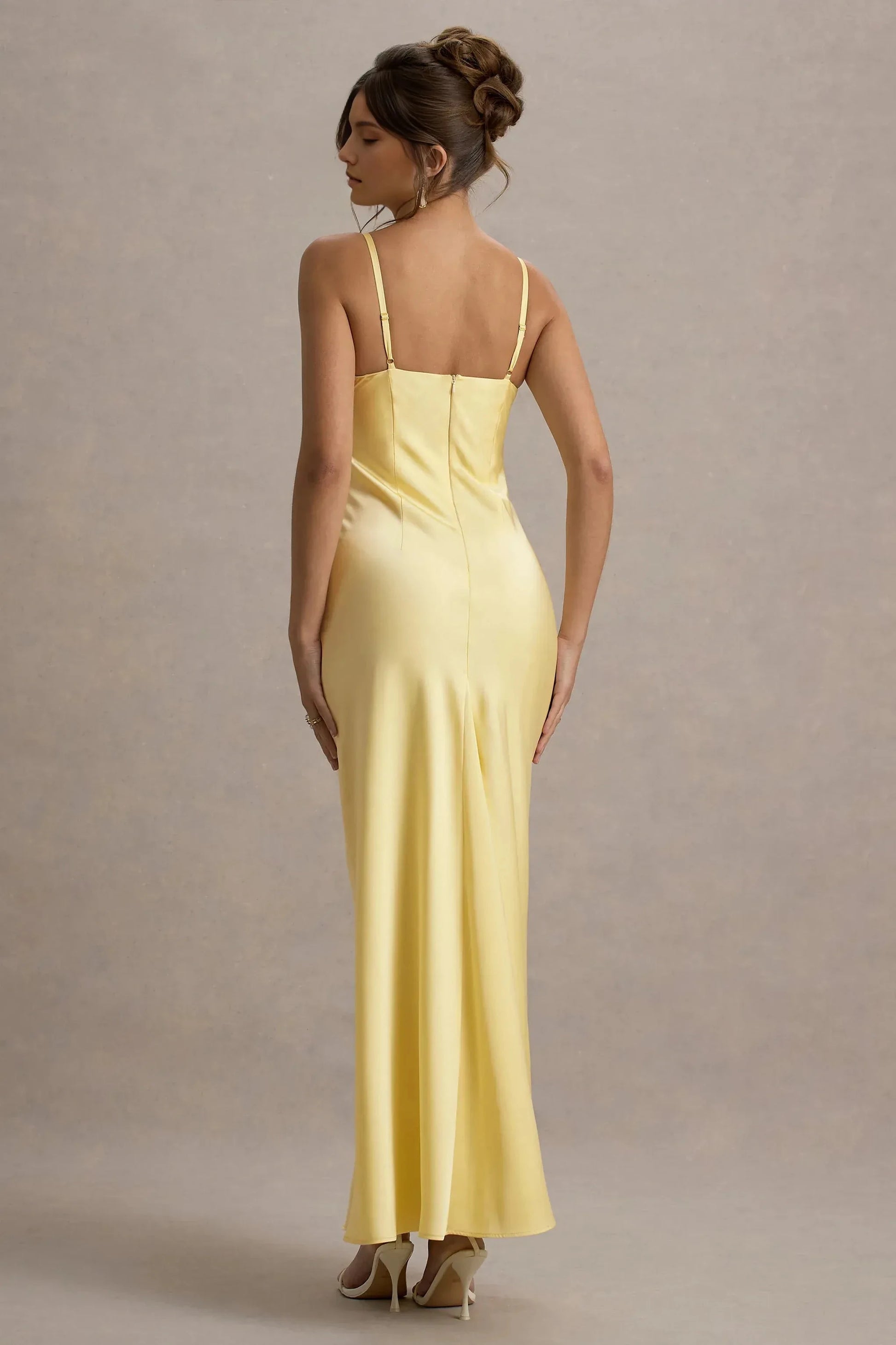 Daring Sheath Cowl Neck Spaghetti Strap Back Zipper Plus Size Floor Length Evening Dress by YiHuiw
