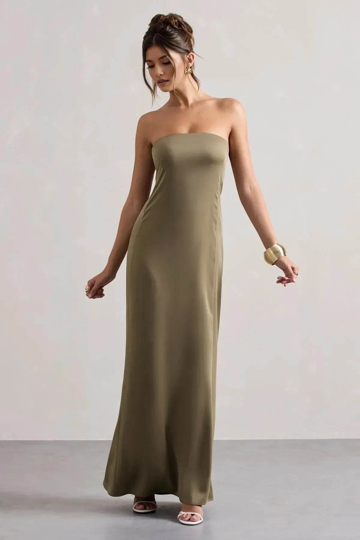 Daring Sheath Strapless Sleeveless Smooth Silhouette Floor Length Prom Dress by YiHuiw