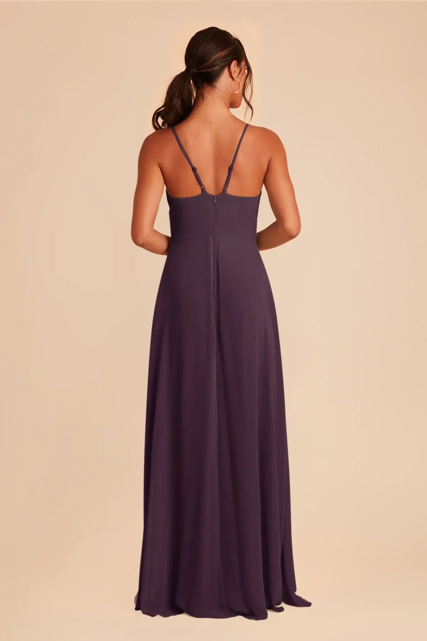 Spaghetti Strap Chiffon High Slit Wedding Dress - Yihuiw by Yihuiw