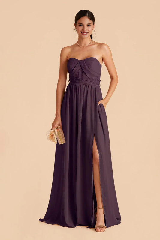Sweetheart Chiffon High Slit Wedding Dress - Yihuiw by Yihuiw