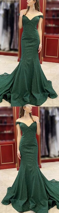 Dark green dress, one shoulder suitable for dinners, dances and other occasions by YiHuiw