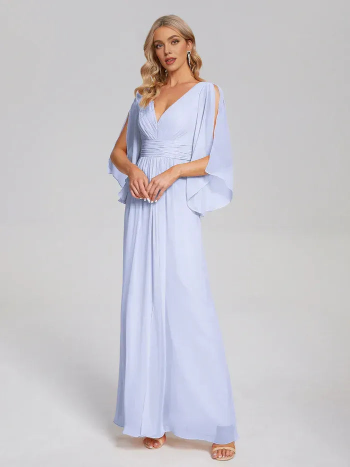 A-Line Chiffon Ruched Wedding Dress - Yihuiw by Yihuiw