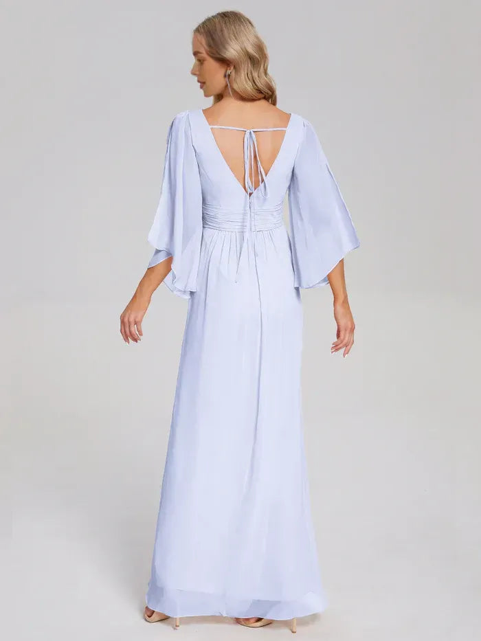 A-Line Chiffon Ruched Wedding Dress - Yihuiw by Yihuiw