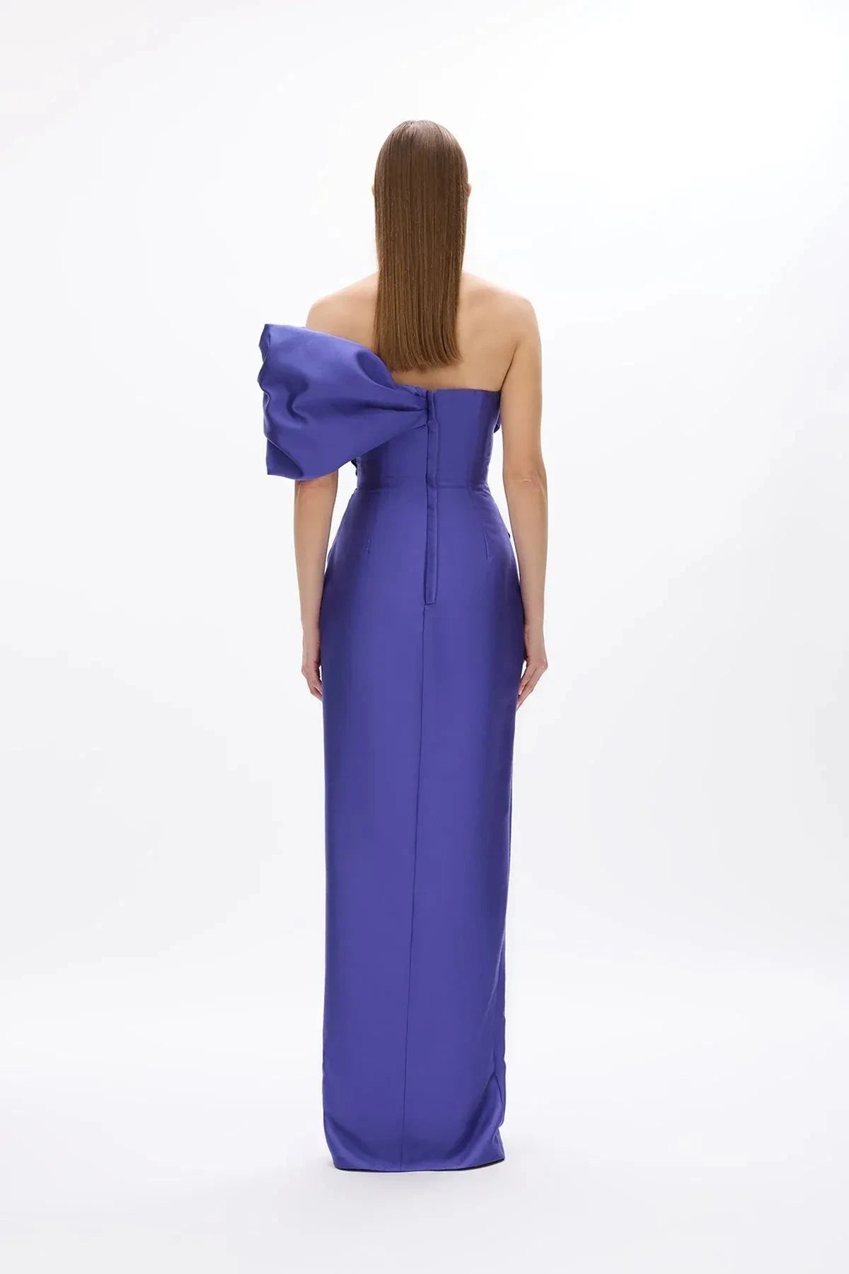 Draped Sheath One Shoulder Sleeveless Zipper Back Floor Length Hot sale Prom Dress by YiHuiw