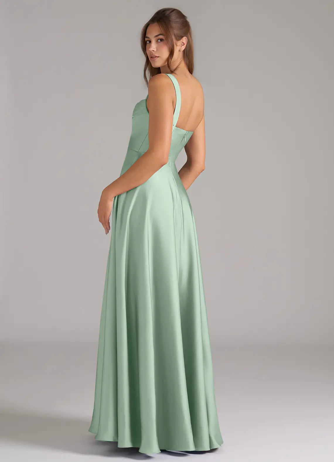A-Line Spaghetti Strap Satin Floor-Length Wedding Dress - Yihuiw by Yihuiw