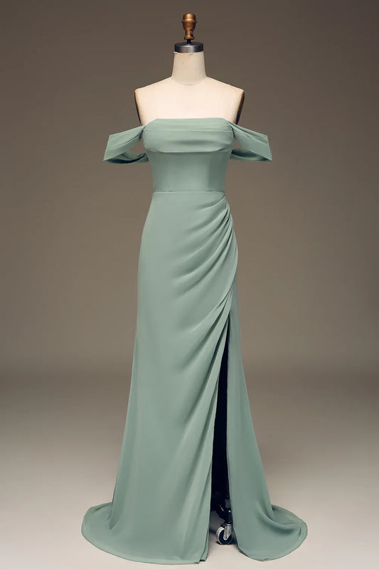 Sheath Chiffon Pleated Wedding Dress - Yihuiw by Yihuiw