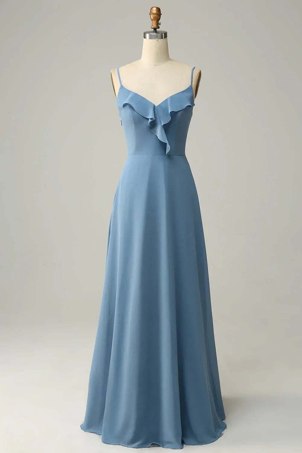 Spaghetti Strap Chiffon Ruffled Wedding Dress - Yihuiw by Yihuiw