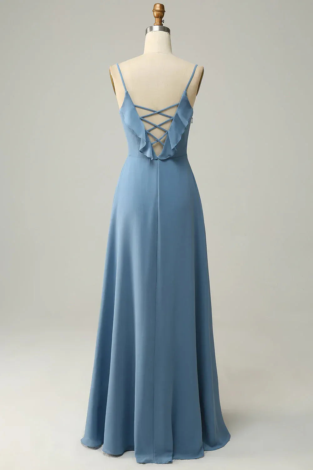 Spaghetti Strap Chiffon Ruffled Wedding Dress - Yihuiw by Yihuiw