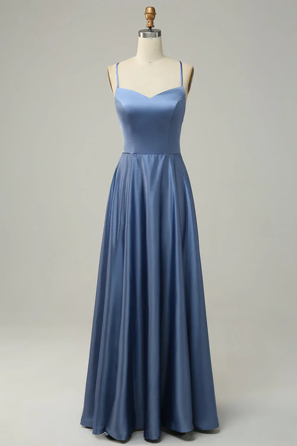 Spaghetti Strap Satin Wedding Dress - Yihuiw by Yihuiw