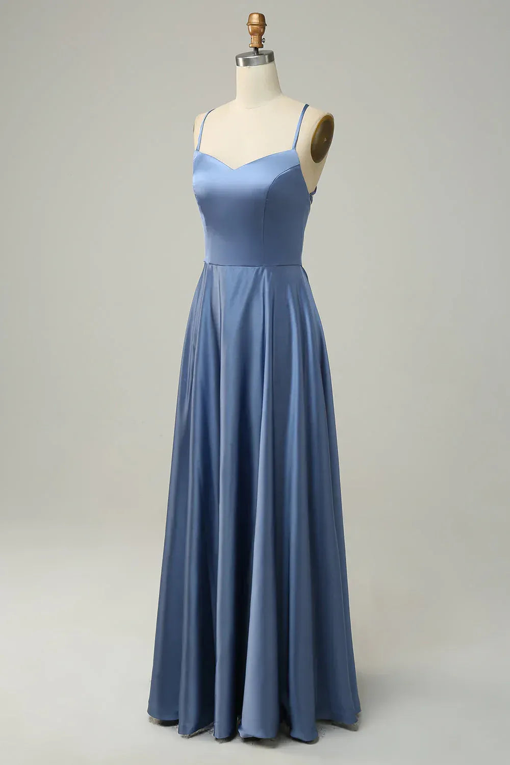 Spaghetti Strap Satin Wedding Dress - Yihuiw by Yihuiw