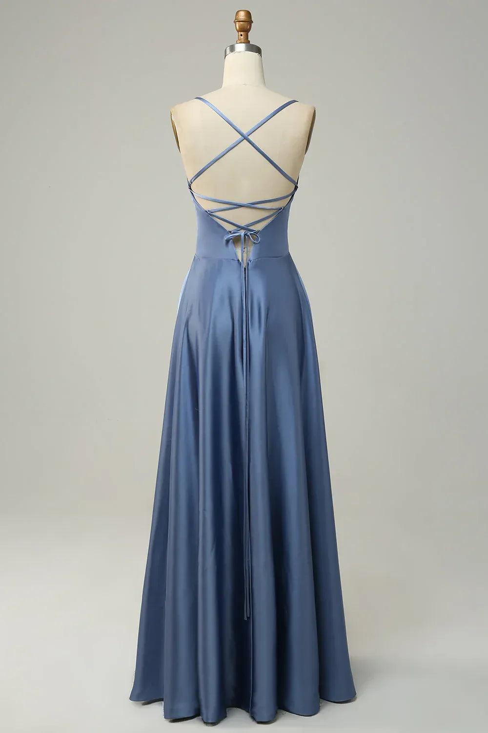 Spaghetti Strap Satin Wedding Dress - Yihuiw by Yihuiw