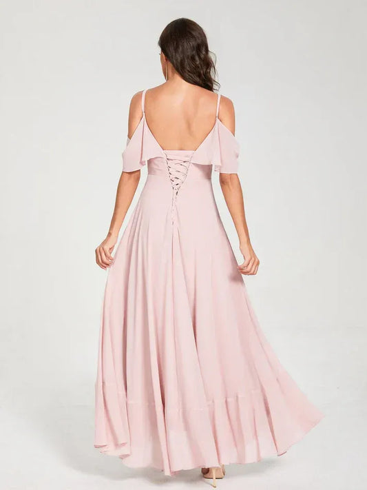 Chiffon Ruffled Wedding Dress - Yihuiw by Yihuiw