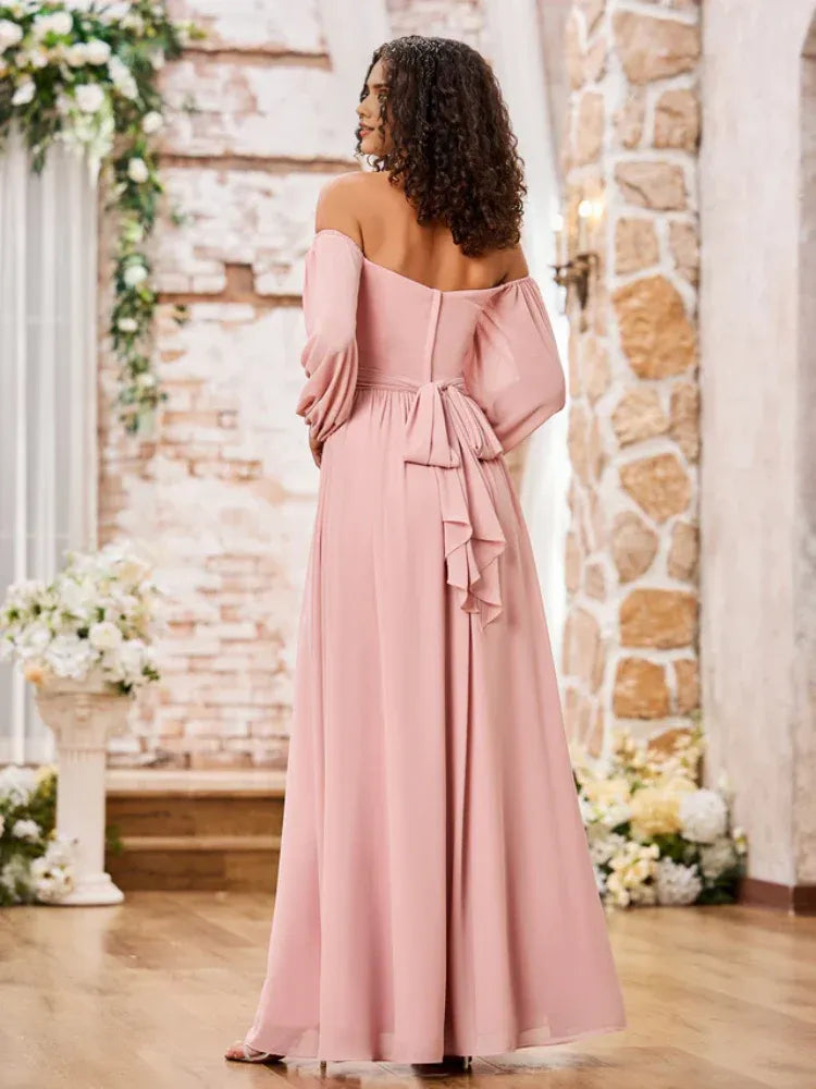 Chiffon High Slit Wedding Dress - Yihuiw by Yihuiw