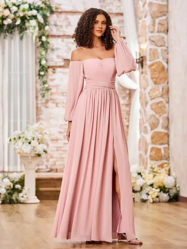 Chiffon High Slit Wedding Dress - Yihuiw by Yihuiw