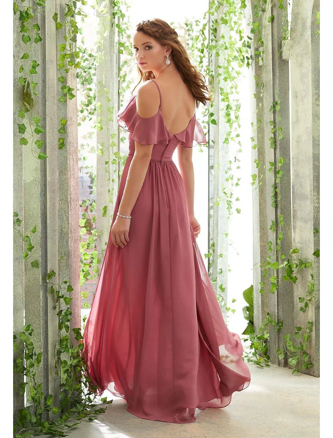 Spaghetti Strap Chiffon Ruffled Wedding Dress - Yihuiw by Yihuiw