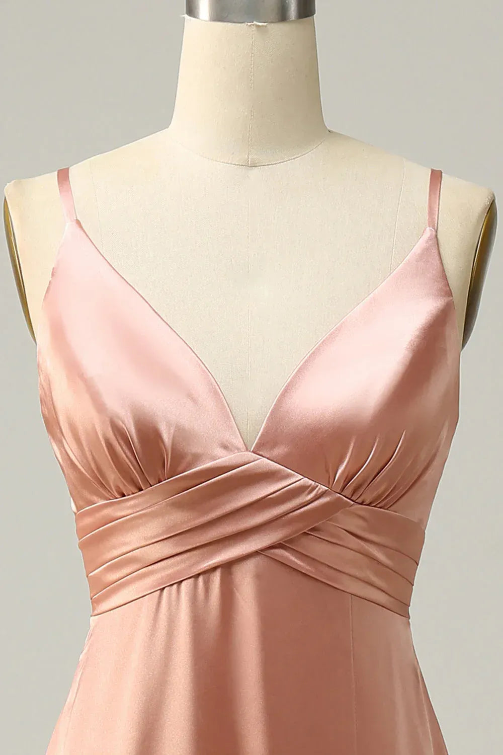 Spaghetti Strap Satin High Slit Wedding Dress - Yihuiw by Yihuiw