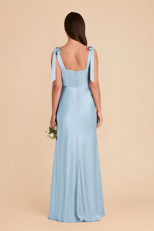 Mermaid Square Neck Satin High Slit Wedding Dress - Yihuiw by Yihuiw