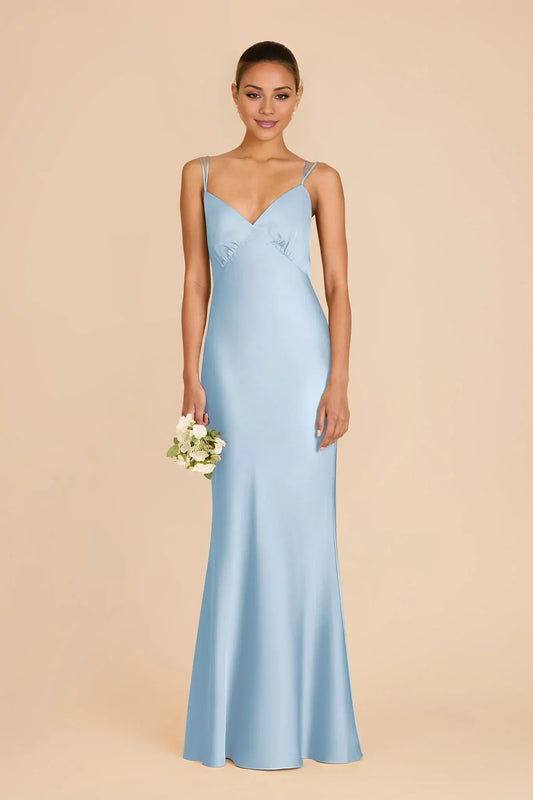 Mermaid Spaghetti Strap Satin Wedding Dress - Yihuiw by Yihuiw