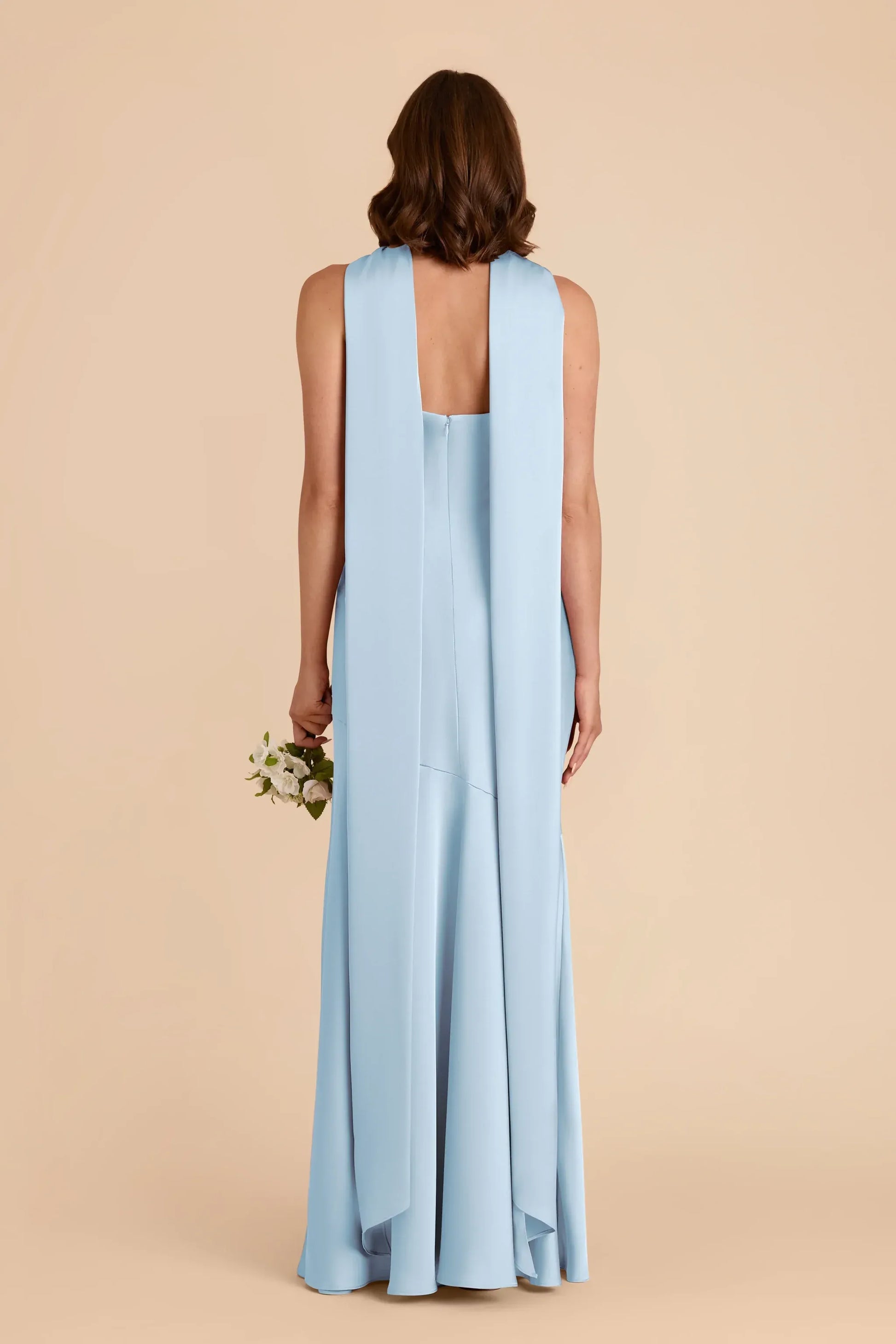 Mermaid Halter Satin High Slit Wedding Dress - Yihuiw by Yihuiw